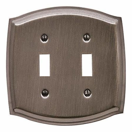 BALDWIN Estate 4766.030.CD Colonial Double Toggle Wall Plate in Polished Brass, 5.1"x5.1" 4766030CD